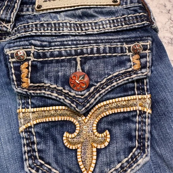Rock Revival jeans size 27 Angie Capri beautiful detailing. SALE PRICE - Picture 3 of 11